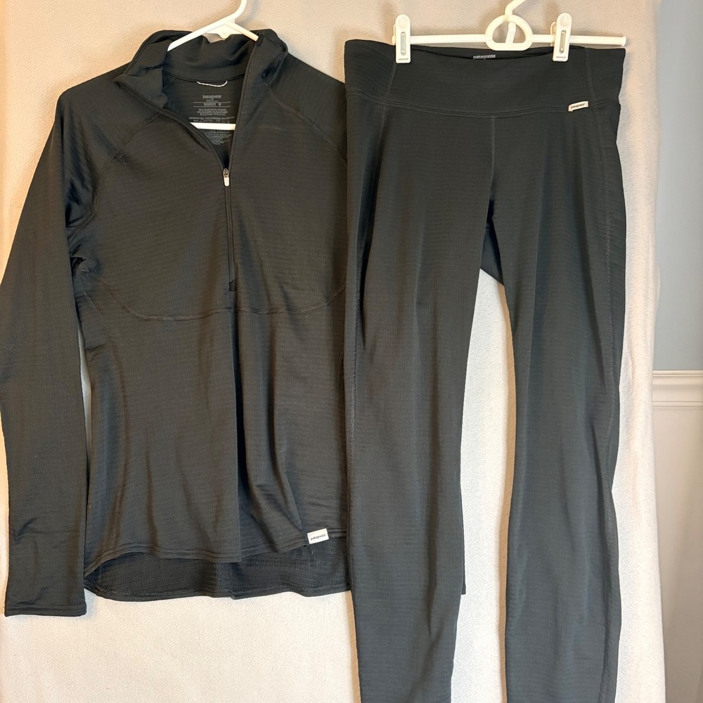 Patagonia Capilene 4 Expedition Weight Base Layer Set Pants Top Womens Medium
